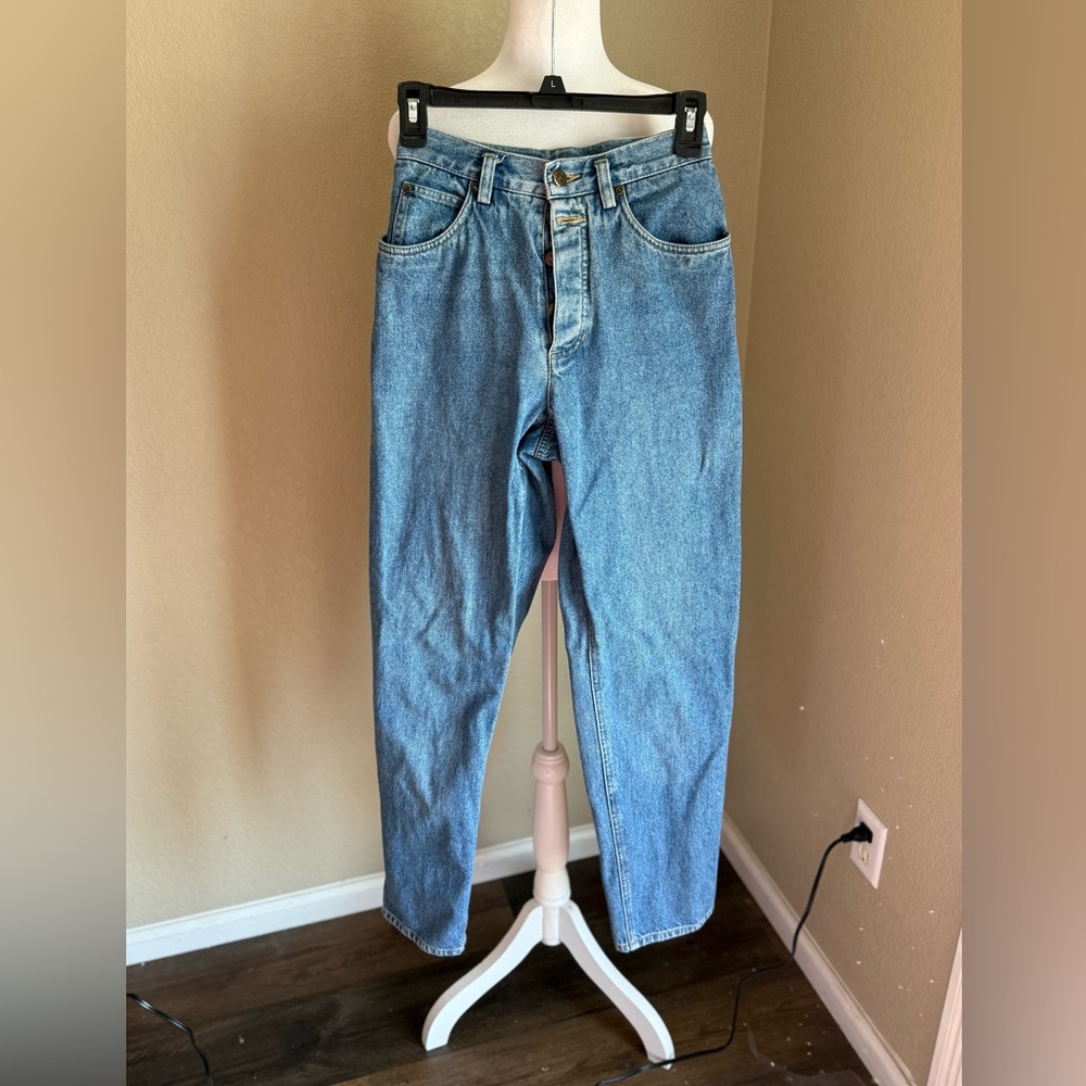 Liz wear vintage high rise mom jeans Classic Blue Denim Jeans